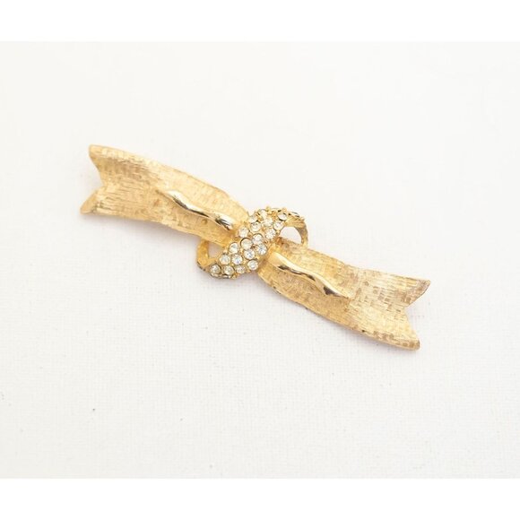 Vintage Golden Ribbon Brooch - A4 - Picture 1 of 2